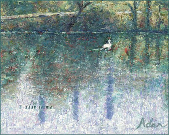 "Swan on Lady Bird Lake" (formerly title "Swan on Town Lake")