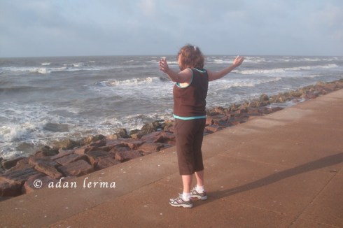 Sheila on Seawall, Arms Open