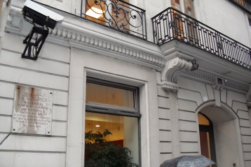 Plaque at Former Hotel L'York, 56 rue Jacob