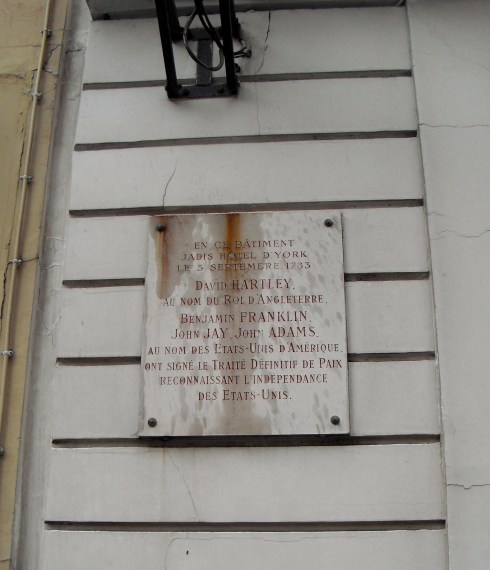 Plaque, Treaty Recognizing American Independence