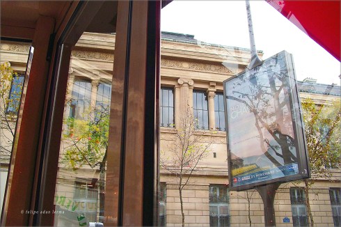 Paris Cafe Views Reflections ©Felipe Adan Lerma - window view of Paris from inside a cafe (smiles).