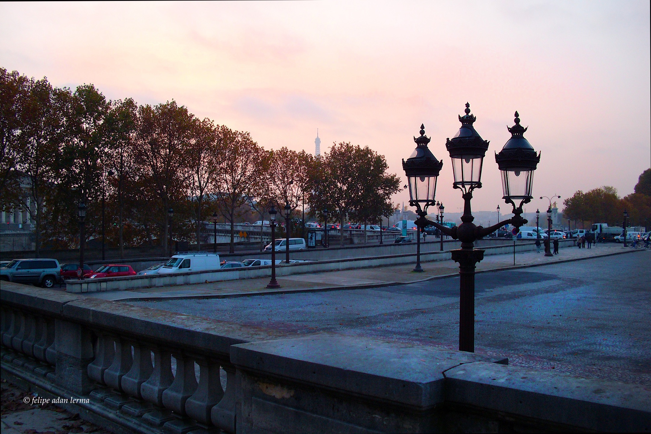 Eiffel Tower, Late Fall Sunset, Place de Concorde
