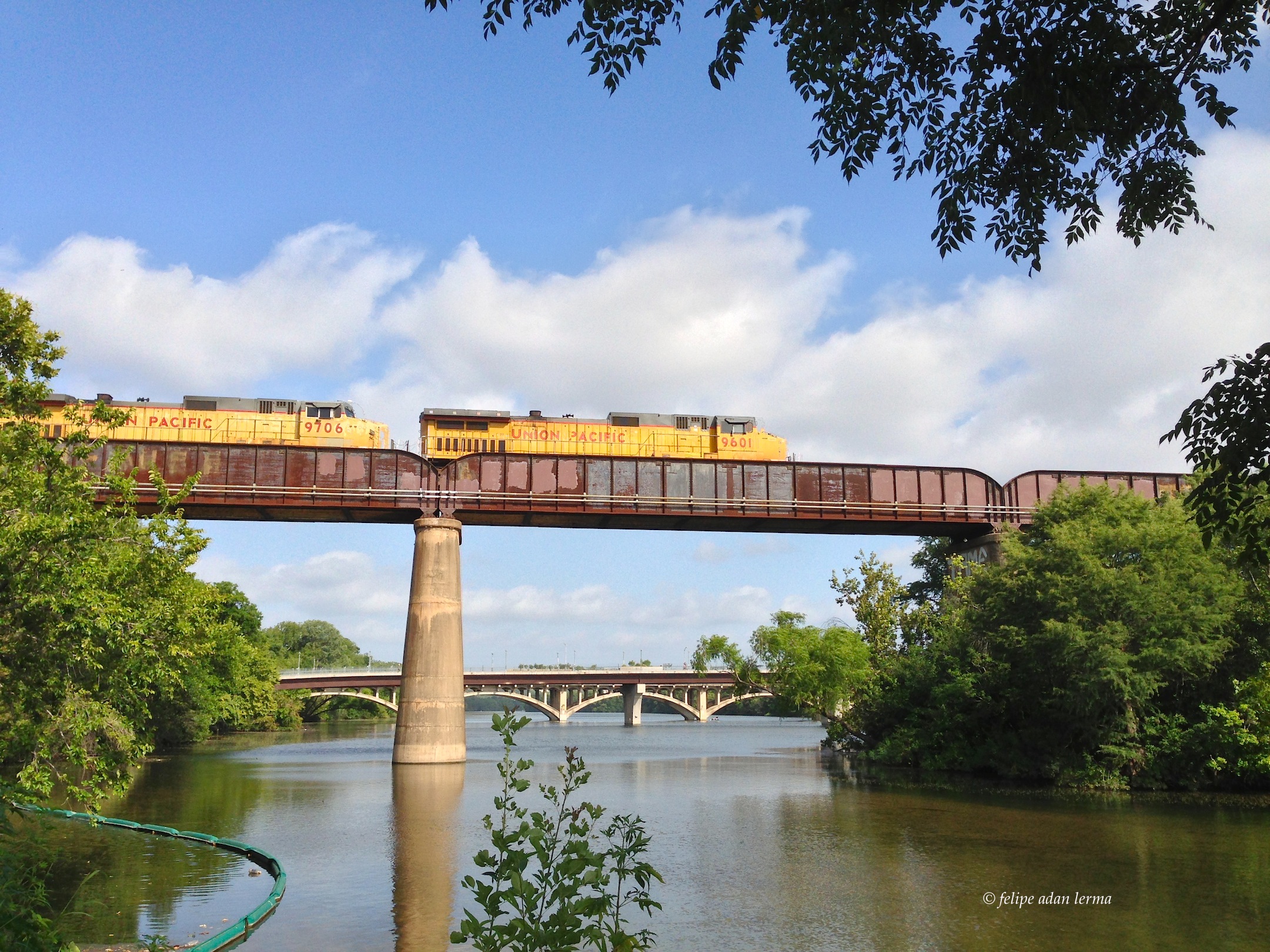Train over Lady Bird Lake Austin Texas, Summer 2013 © Felipe Adan Lerma
