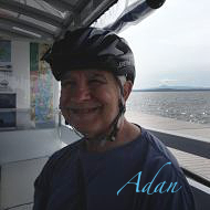 Felipe Adan Lerma on Island Line Bike Ferry crossing Lake Champlain Vermont.