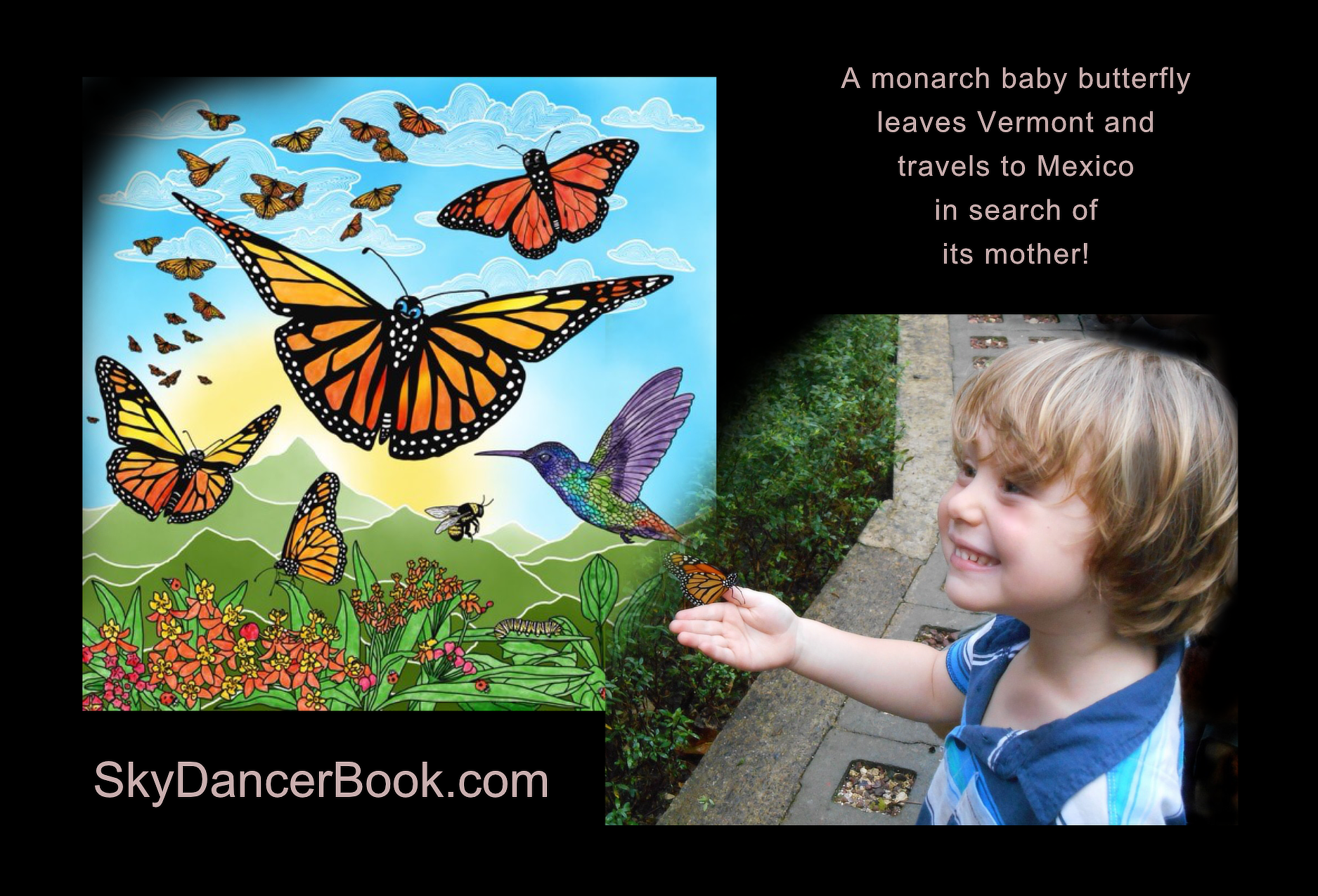 SkyDancerBook, a children’s illustrated book about the Monarch butterfly migrations by Tania DeGregorio on Amazon.com