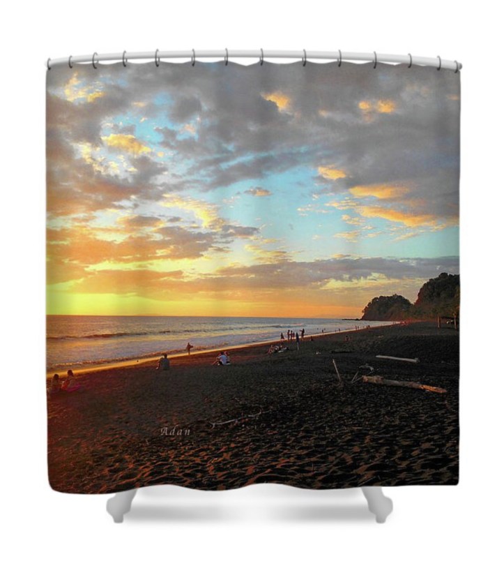 Playa Hermosa Puntarenas Costa Rica - Sunset A One Shower Curtain - © Felipe Adan Lerma - https://fineartamerica.com/featured/playa-hermosa-puntarenas-costa-rica-sunset-a-one-felipe-adan-lerma.html?product=shower-curtain .