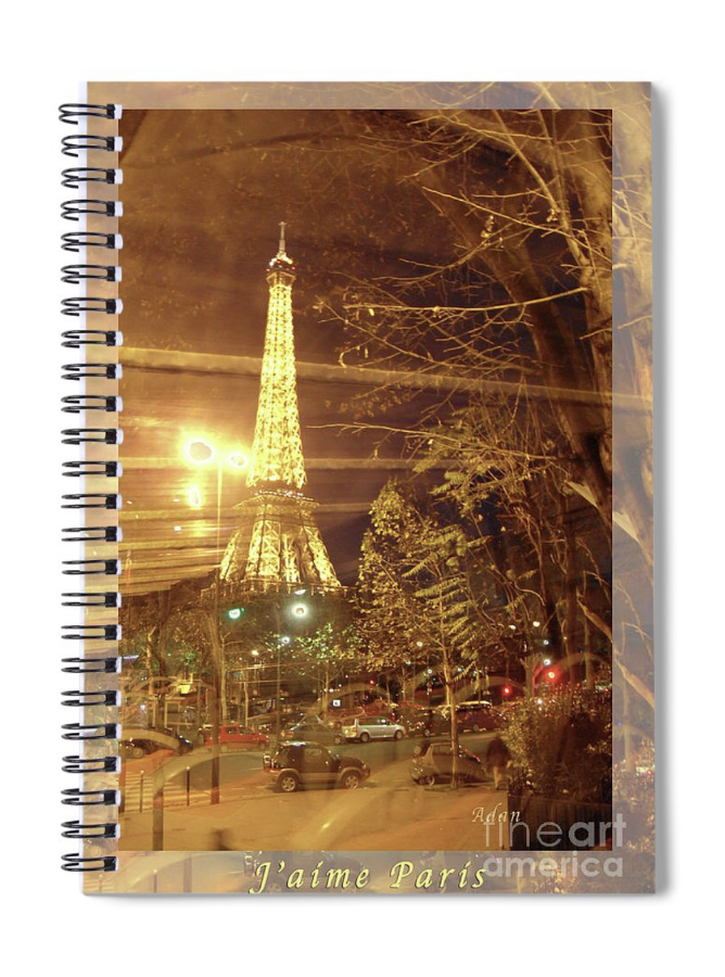 Eiffel Tower Bus Tour Poster spiral book - https://fineartamerica.com/featured/eiffel-tower-by-bus-tour-felipe-adan-lerma.html?product=spiral-notebook