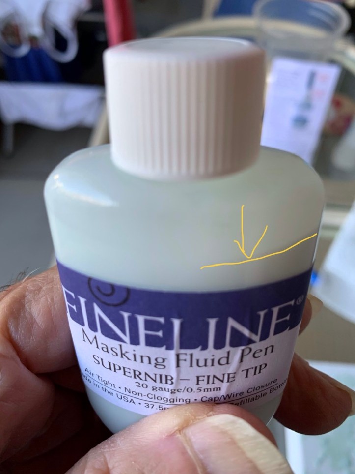 Amt of Fineline Liquid Masking Used on 1st 6x6 01.06.20