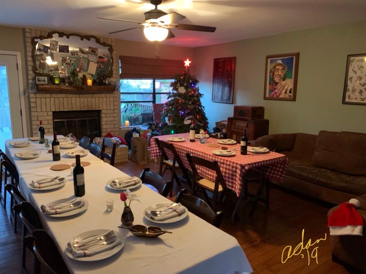 Christmas Dinner Tables Ready in 1 of 2 Rooms 2019