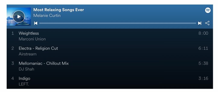 Neuroscience Says Listening to This Song Reduces Anxiety by Up to 65 Percent by Melanie Curtin https://www.inc.com/melanie-curtin/neuroscience-says-listening-to-this-one-song-reduces-anxiety-by-up-to-65-percent.html