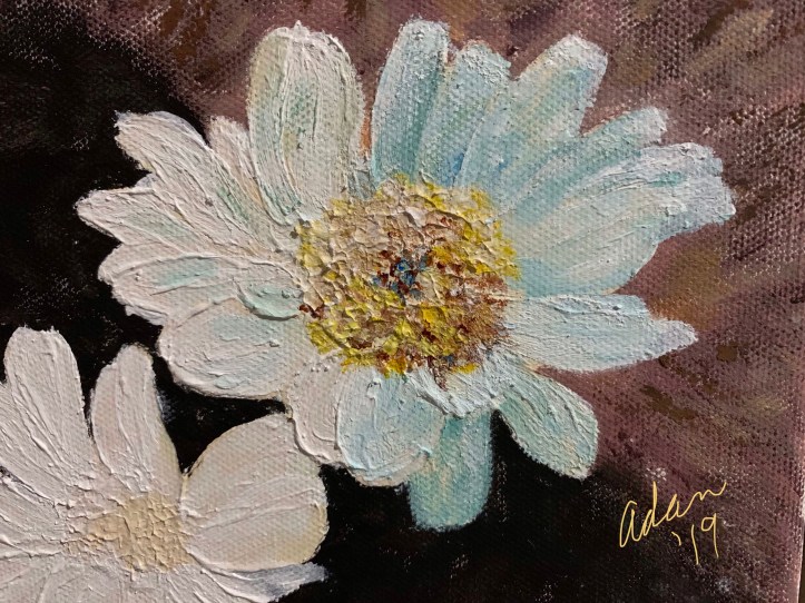 Floating Blooms Acrylic Experiment, Right Bloom in Detail 12.02.19 ©Felipe Adan Lerma