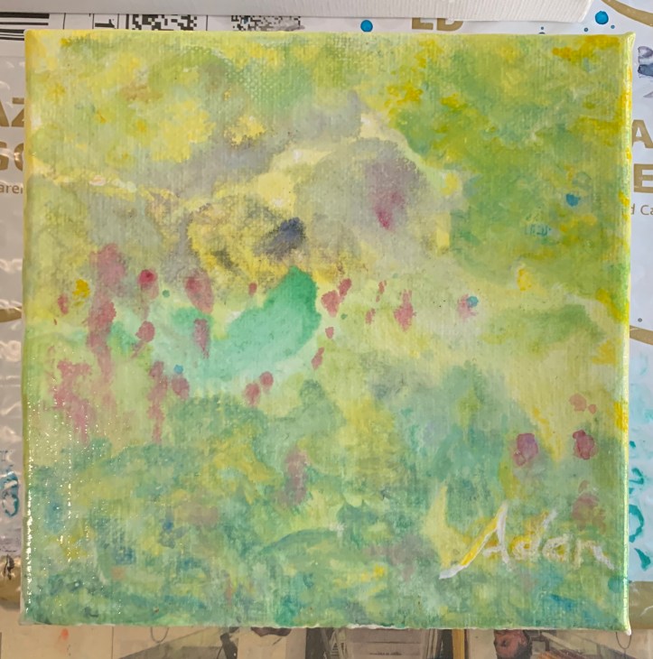 Photo Adjustment of In-Progress 6x6 acrylic on Absorbent Ground, step 1 of 4 12.30.19 Originating Photo