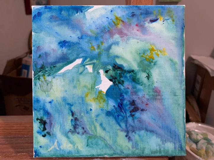 Formerly Ridges of Light, Now In-Progress 6x6 Acrylic Wash Abstract ©Felipe Adan Lerma