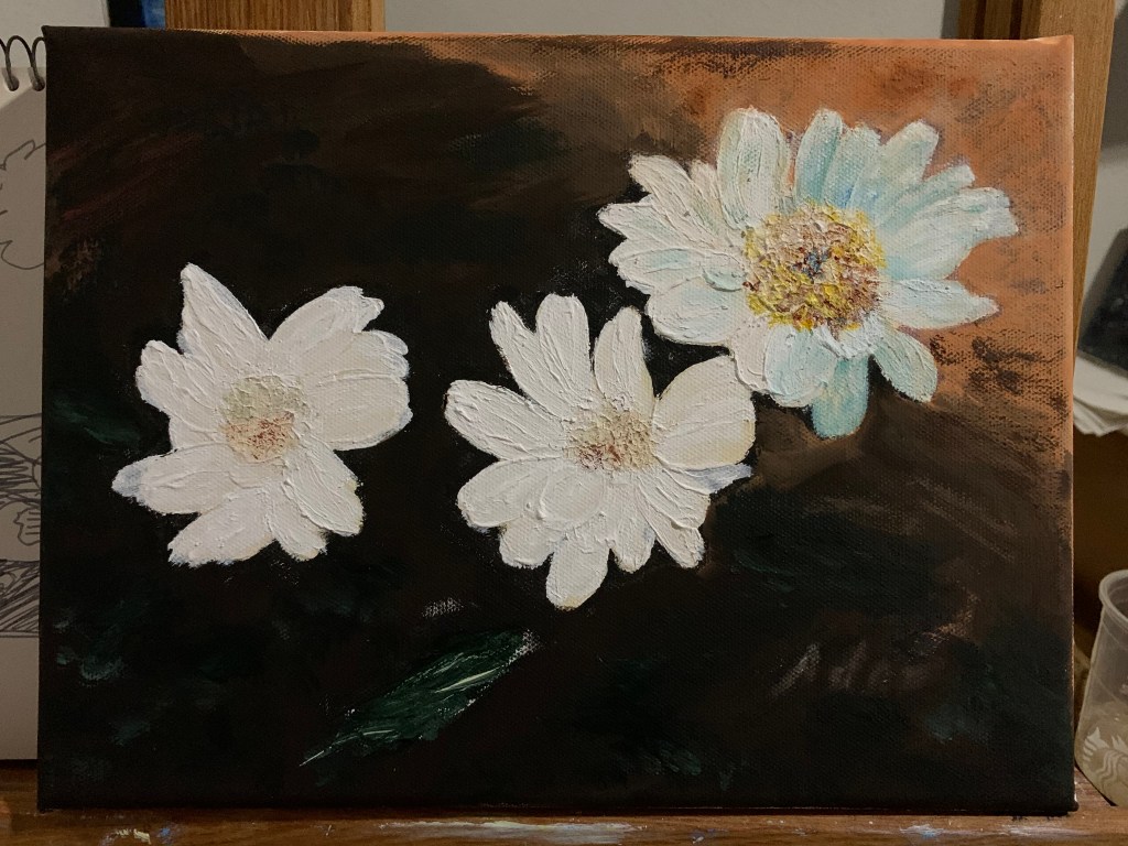 Floating Blooms Acrylic Experiment, Evening shot daylight gone, exposure adjusted 12.03.19 ©Felipe Adan Lerma