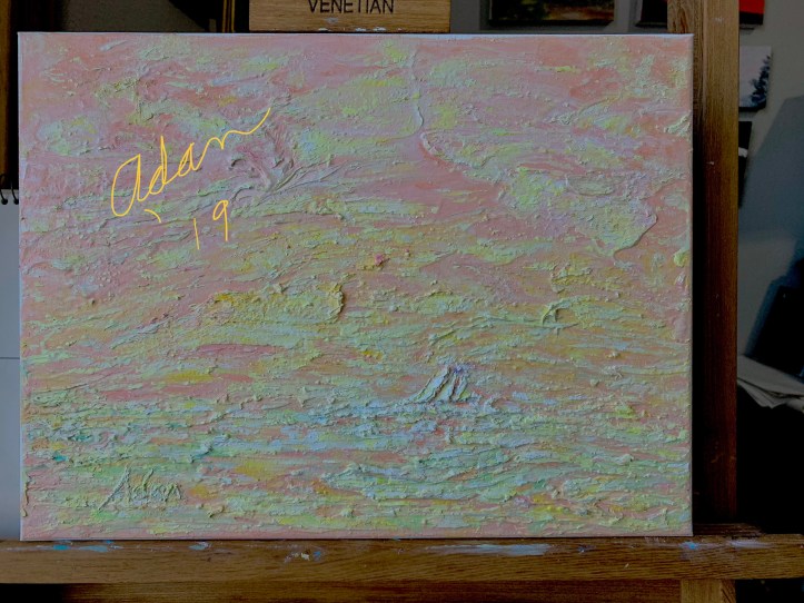 Ship at Sea painting in progress 12.07.19 ©Felipe Adan Lerma