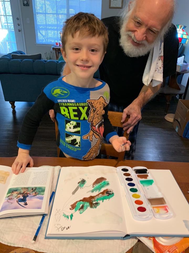 Max Finishing a Watercolor Wash & Ink Drawing 01.12.20 ©Felipe Adan Lerma