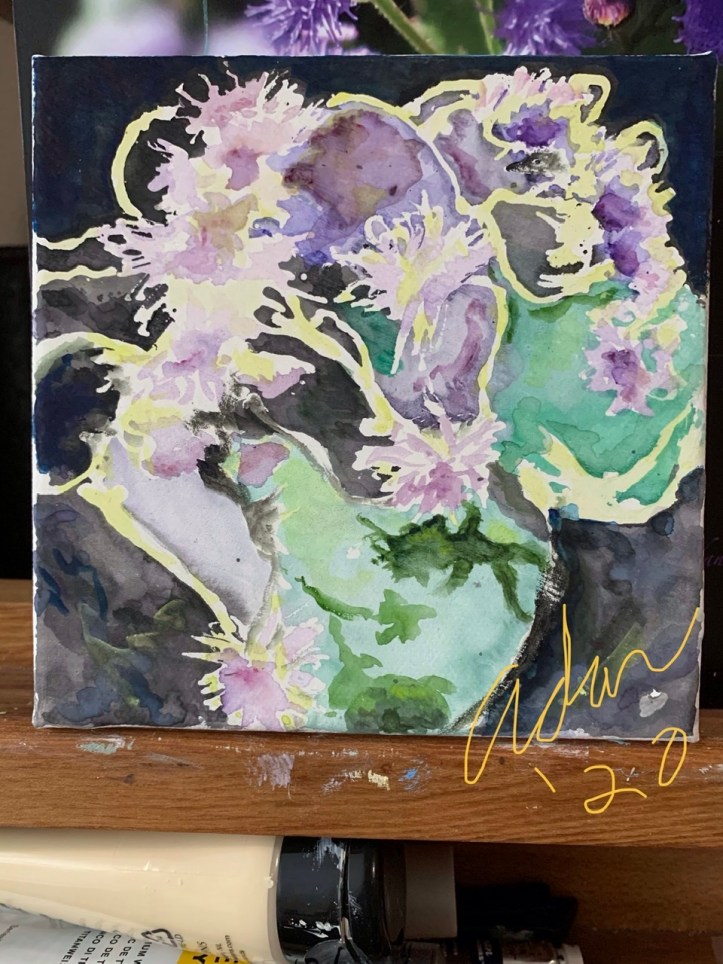 Masking Fluid Idea - Violet Blooms v1 (The Earth is a Garden) 02.17.20