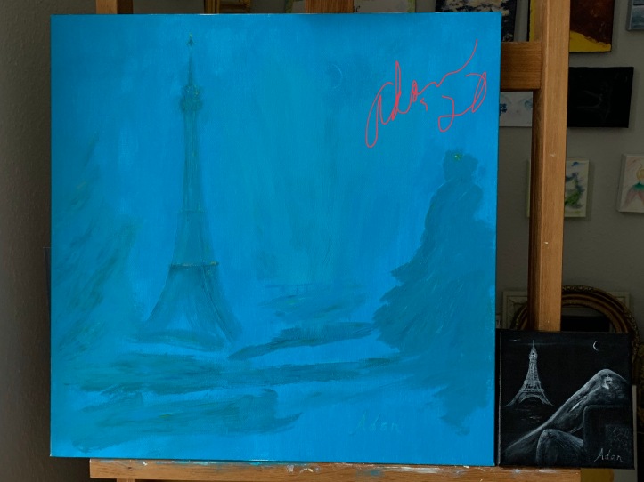 Paintings in Progress June/July 2020 - Lady in Paris 1889 and Paris Arm Chair View ©Felipe Adan Lerma