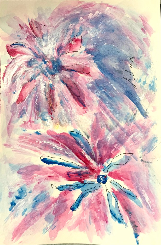 Experimental acrylic vertical ©Felipe Adan Lerma on 130lb laser paper 01.27.21