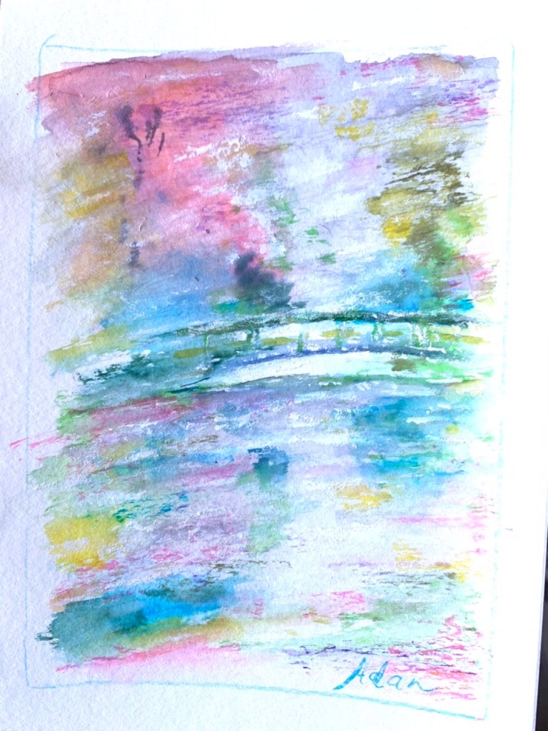 Monet’s Garden ©Felipe Adan Lerma my painting from my 2001 photo, watercolor on paper
