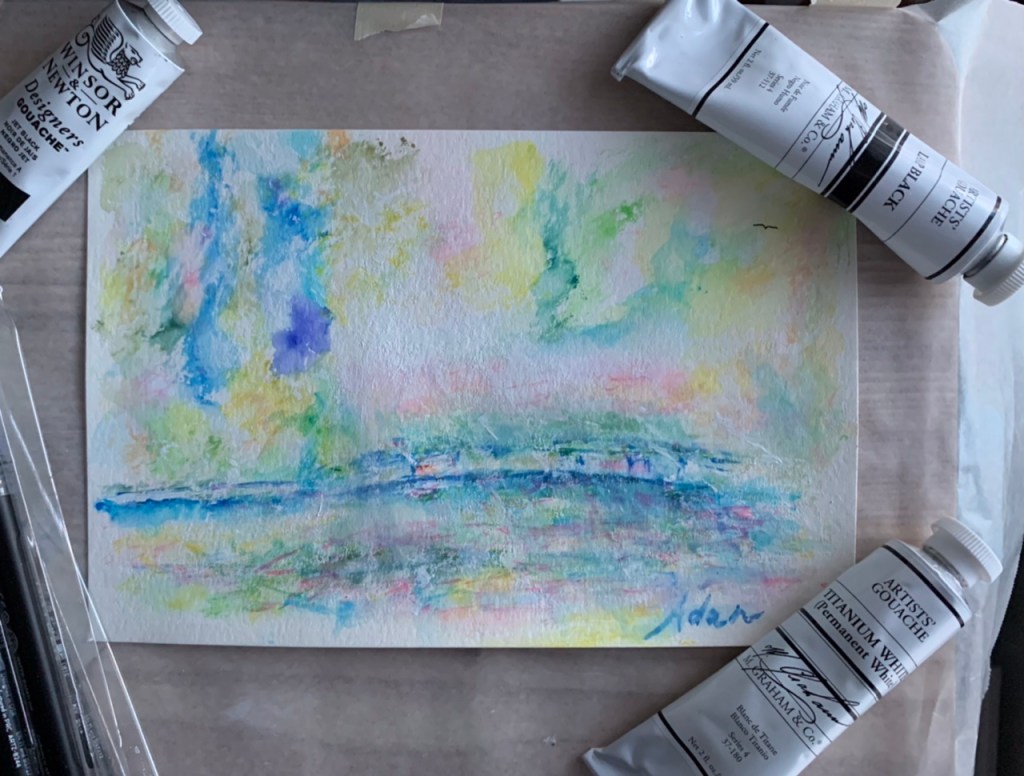 January 08, 2021 – Monet’s Garden April Rain in Giverny, Photo to Oil to Watercolors through Three Decades, Part 3 – Painting Through Political&nbsp;Stress