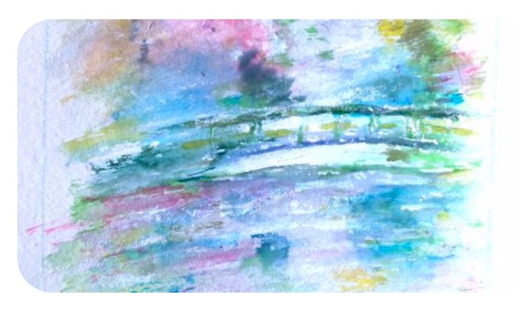 Detail of my painting from my photo, Monet’s Garden, watercolor on paper ©Felipe Adan Lerma