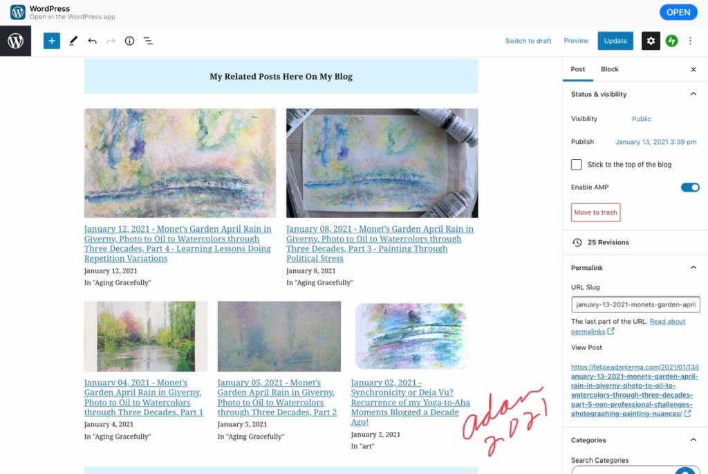February 11, 2021 – Tweaking “Related Posts” Option on WordPress to My Needs, Part&nbsp;1