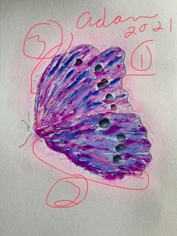 Sky on Fire Butterfly ©Felipe Adan Lerma in-progress update 03.16.21