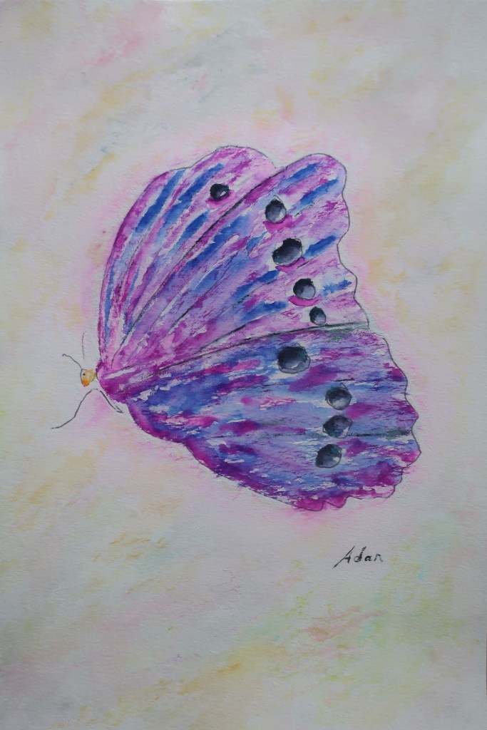 Sky on Fire Butterfly ©Felipe Adan Lerma watercolor on paper https://felipeadan-lerma.pixels.com/featured/sky-on-fire-butterfly-felipe-adan-lerma.html