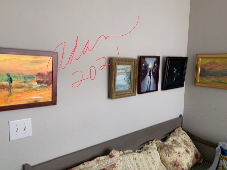 Taking images off the walls for a move 04.12.21 - variety of painting from 2000s & 2010s ©Felipe Adan Lerma - all but 1 of these paintings seen at : https://felipeadan-lerma.pixels.com/collections/paintings
