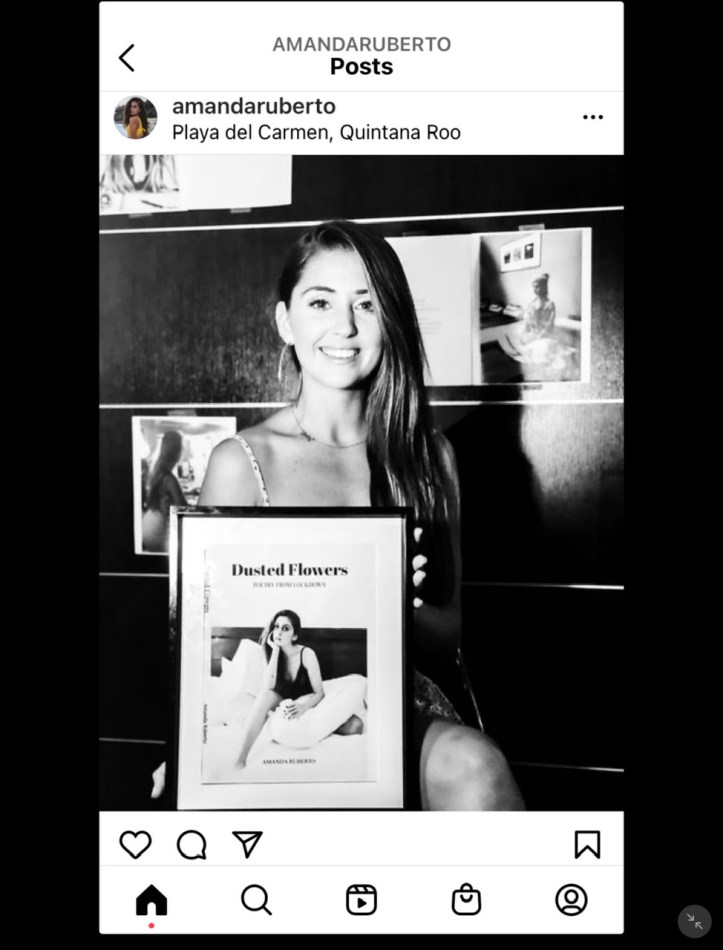 Amanda Ruberto with Dusted Flowers book https://www.instagram.com/p/CNGB3J4BZY3/?igshid=1vngg3ucsdkyx