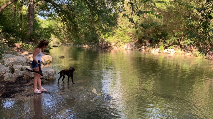 Katie & Rita playing at Barton Creek Greenbelt 06.27.21