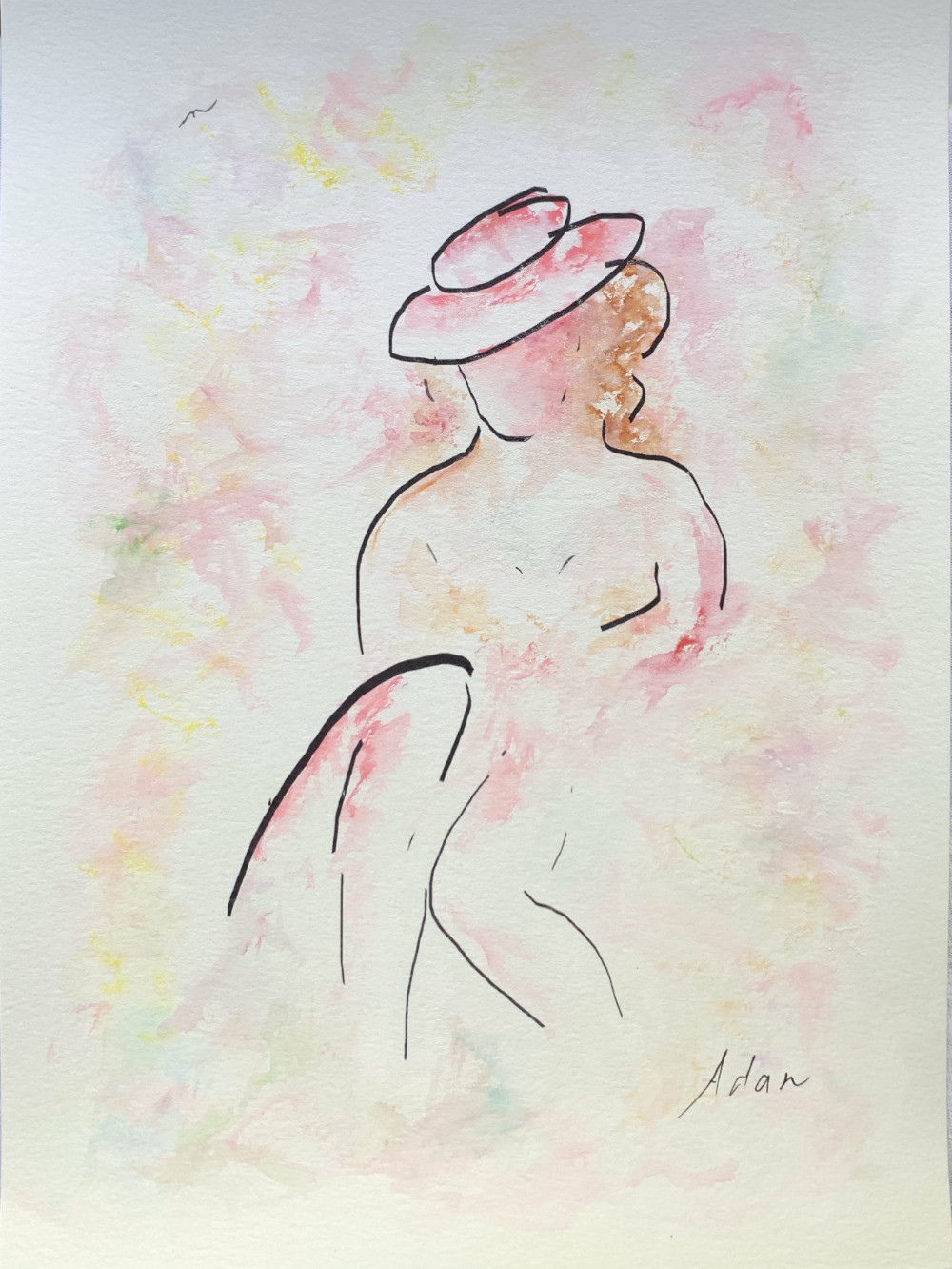 Summer is a Lady ©Felipe Adan Lerma circa July 2021 - watercolor on paper with line art https://felipeadan-lerma.pixels.com/featured/summer-is-a-lady-felipe-adan-lerma.html