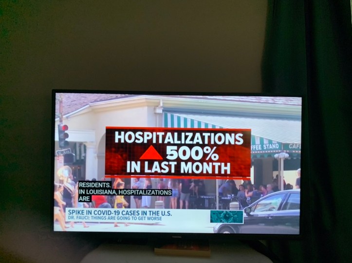 The Resurgence of Covid-19 August 2021, screenshot via KVUE news Austin https://www.kvue.com/