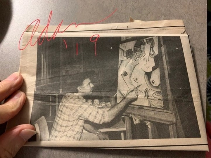 Adan Painting Picassa 1980s, an Homage to Picasso 😊 Photo taken at Galveston College for the Galveston Daily News
