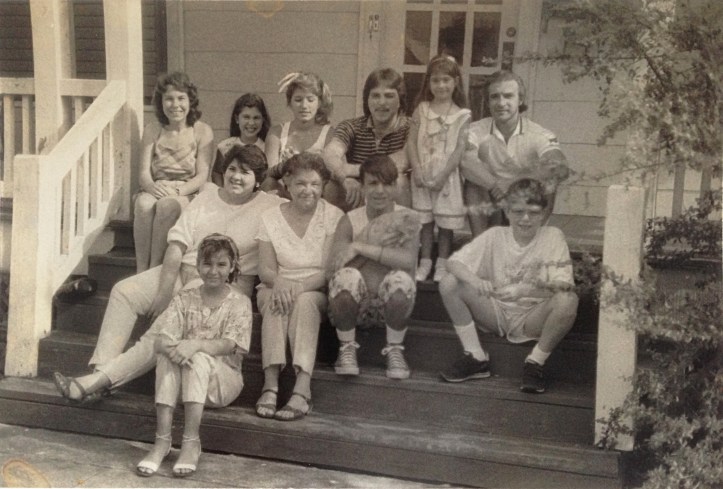 Galveston family in the 1980s on our porch