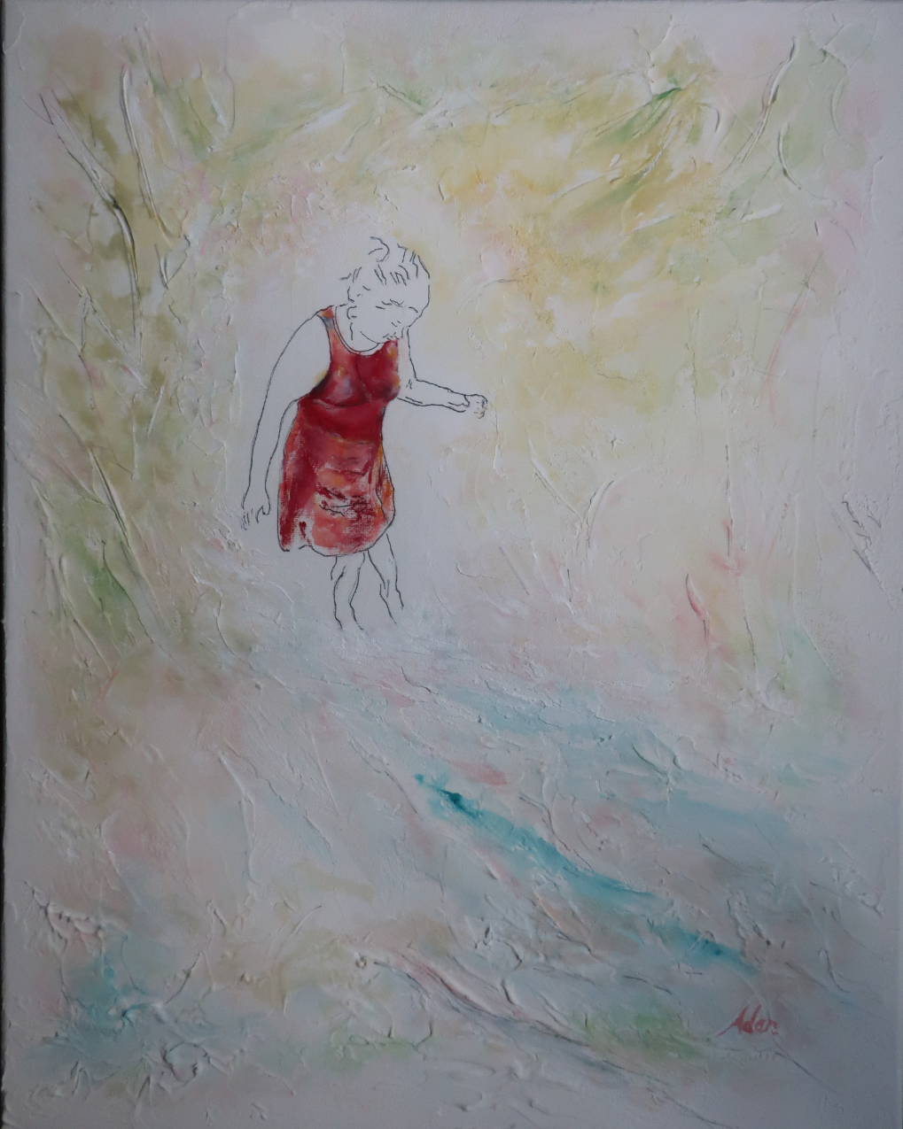 August 10, 2021 – My Newest Art Upload @FineArtAmerica – Testing the Water (Acrylic on&nbsp;Canvas)