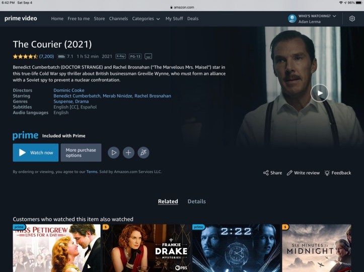 Review: The Courier on Amazon Prime Video https://amzn.to/3yPwVvA