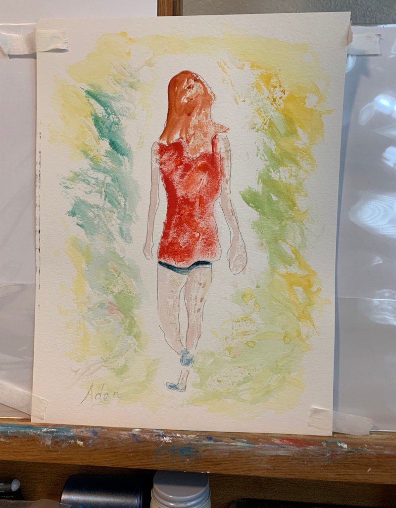 Walking in Dappled Light Study 1, #Watercolor on Paper @Felipe Adan Lerma September 2021