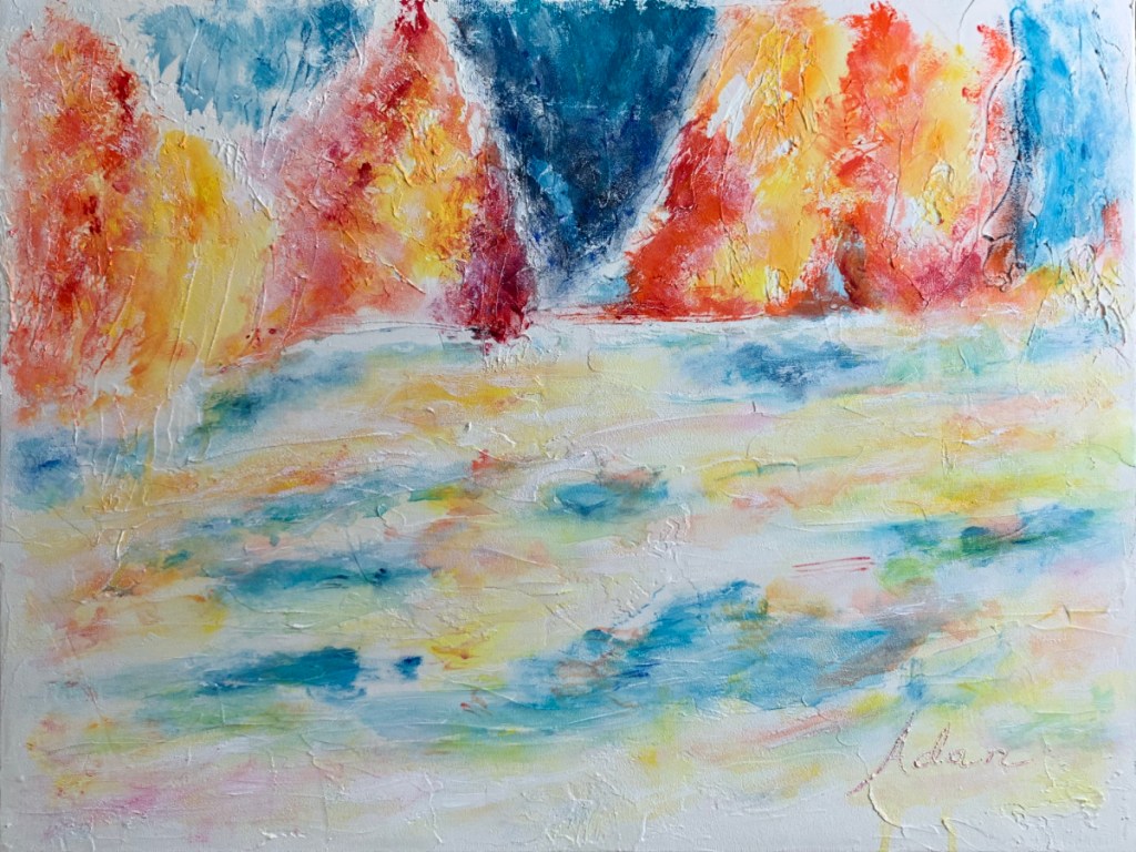 November 04, 2021 – Autumn Passage, New 18×24 #AcrylicPainting on Golden Light Molding&nbsp;Paste