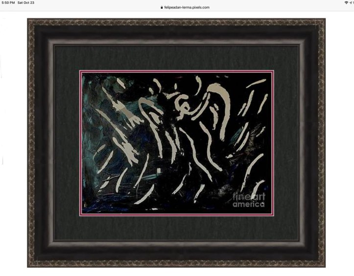 Angel, framed & matted ©Felipe Adan Lerma, Oct 2021 18x24 acrylic on canvas over light molding paste https://felipeadan-lerma.pixels.com/featured/angel-felipe-adan-lerma.html