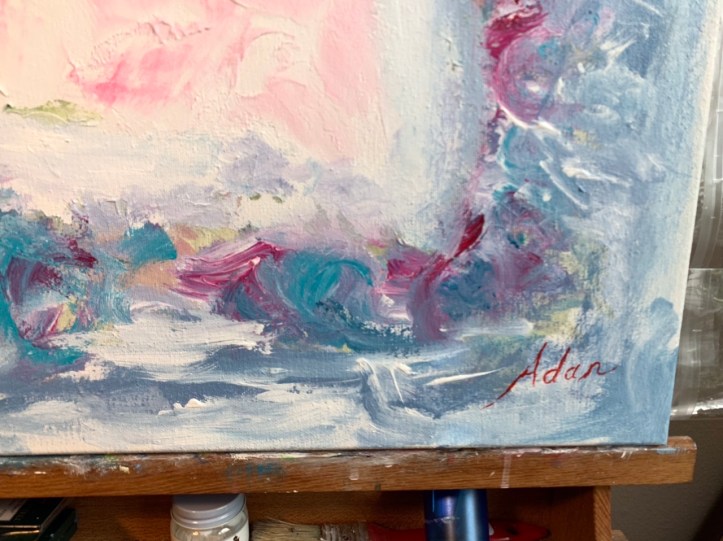 detail, The Earth Sends Its Prayers ©Felipe Adan Lerma, 16x20 acrylic on Golden Light Molding Paste on canvas Nov 2021