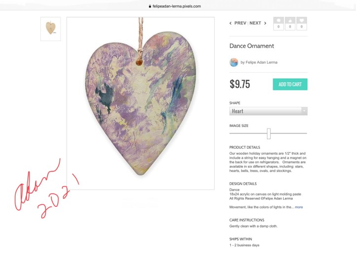 Dance Heart Ornament (1 of 6 designs) ©Felipe Adan Lerma https://felipeadan-lerma.pixels.com/featured/dance-felipe-adan-lerma.html?product=ornament&ornamentType=ornament-wood-heart