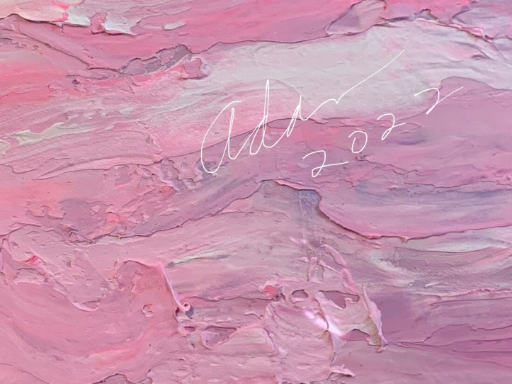 detail, Pink Impressionist Abstract 1 ©Felipe Adan Lerma 12x24 acrylic with light absorbent ground on gallery wrapped canvas Jan 2022