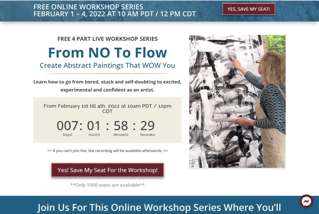 January 26, 2022 – Free Online Art Workshop Feb 01-04’22, via Nancy Hillis #TheArtistsJourney #TheAdjacentPossible – and, Why I Think It’ll Be&nbsp;Worthwhile