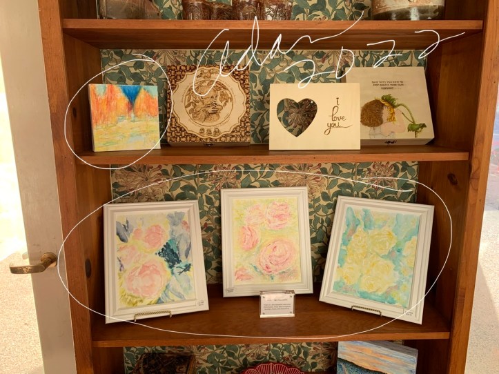 Adan's art work at The Old Bakery & Emporium Feb 2022 ©Felipe Adan Lerma