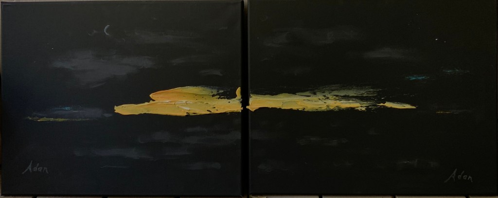 April 10, 2022 – Dragon Dawn, New Acrylic&nbsp;Diptych
