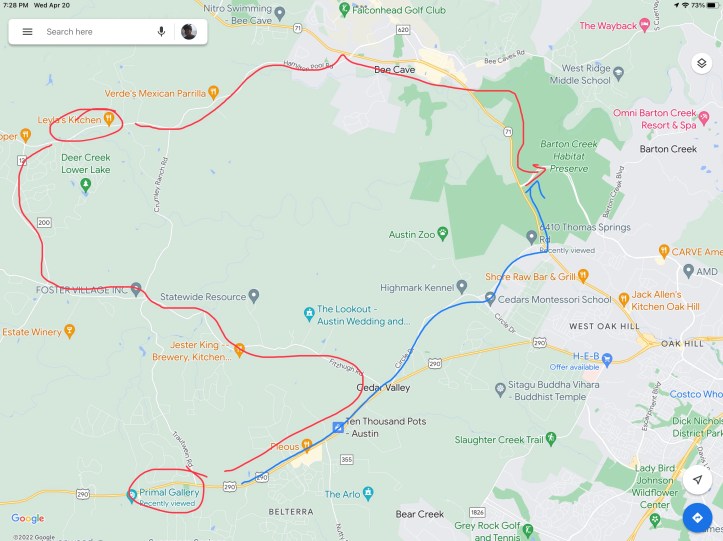 Google Maps routes of my trip Wed April 20, 2022 https://support.google.com/maps/answer/144349?hl=en