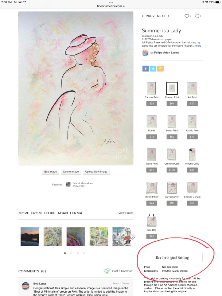 Summer is a Lady ©Felipe Adan Lerma 9x12 watercolor on 300 lb paper https://felipeadan-lerma.pixels.com/featured/summer-is-a-lady-felipe-adan-lerma.html