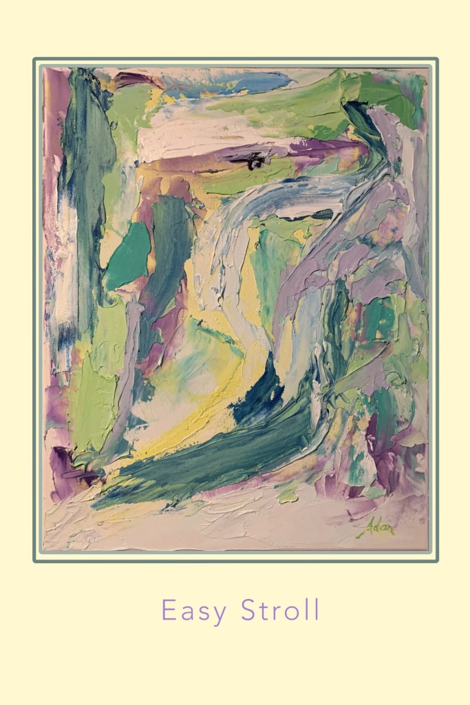 Easy Stroll Poster ©Felipe Adan Lerma, 12x18 poster print of original 16x20 acrylic on stretched canvas